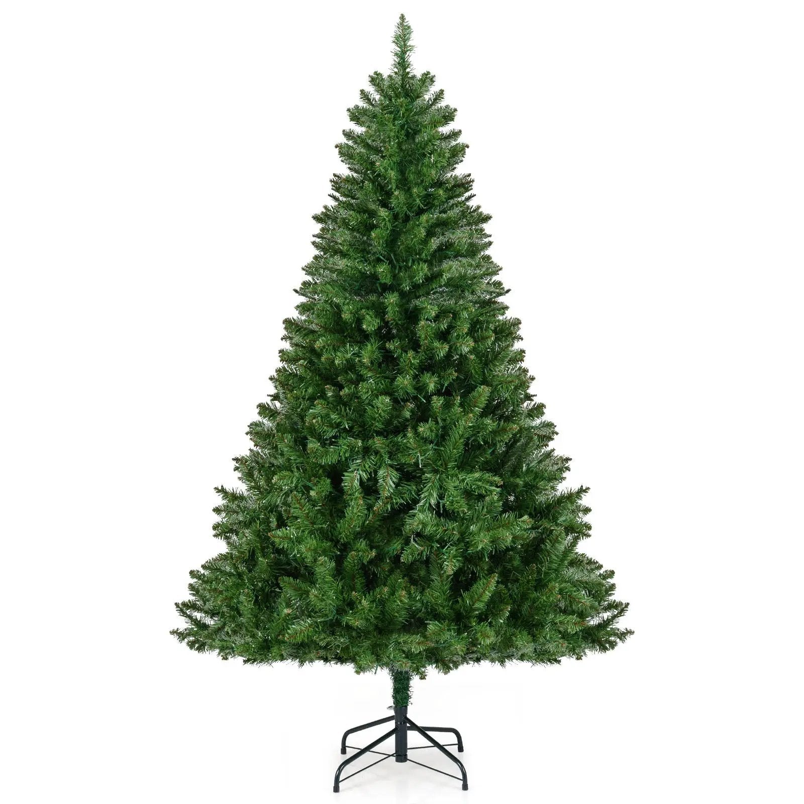 5/6/7 Feet Artificial Christmas Tree Hinged Xmas Tree with 7 Lighting Modes by DirectDeals