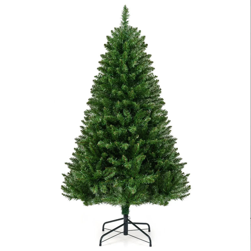 5/6/7 Feet Artificial Christmas Tree Hinged Xmas Tree with 7 Lighting Modes by DirectDeals