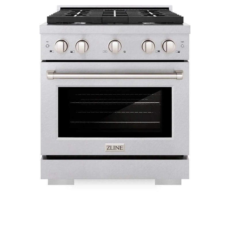 ZLINE 30"Paramount Dual Fuel Range DuraSnow® Stainless Steel SDRS-30 by Farmhouse Kitchen and Bath