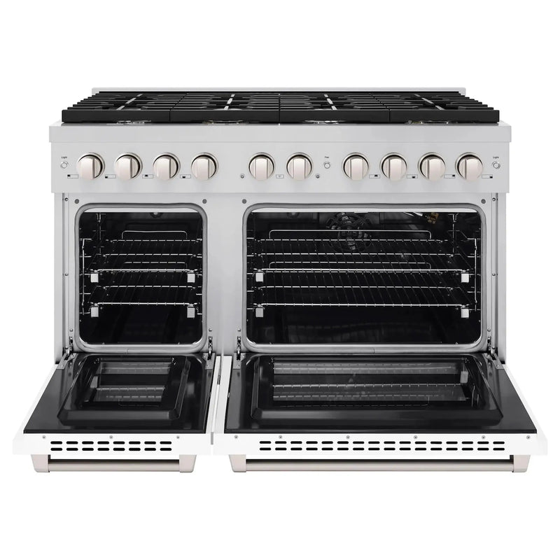 ZLINE 48"Paramount Dual Fuel Range Stainless Steel, White Matte, SDR-WM-48 by Farmhouse Kitchen and Bath