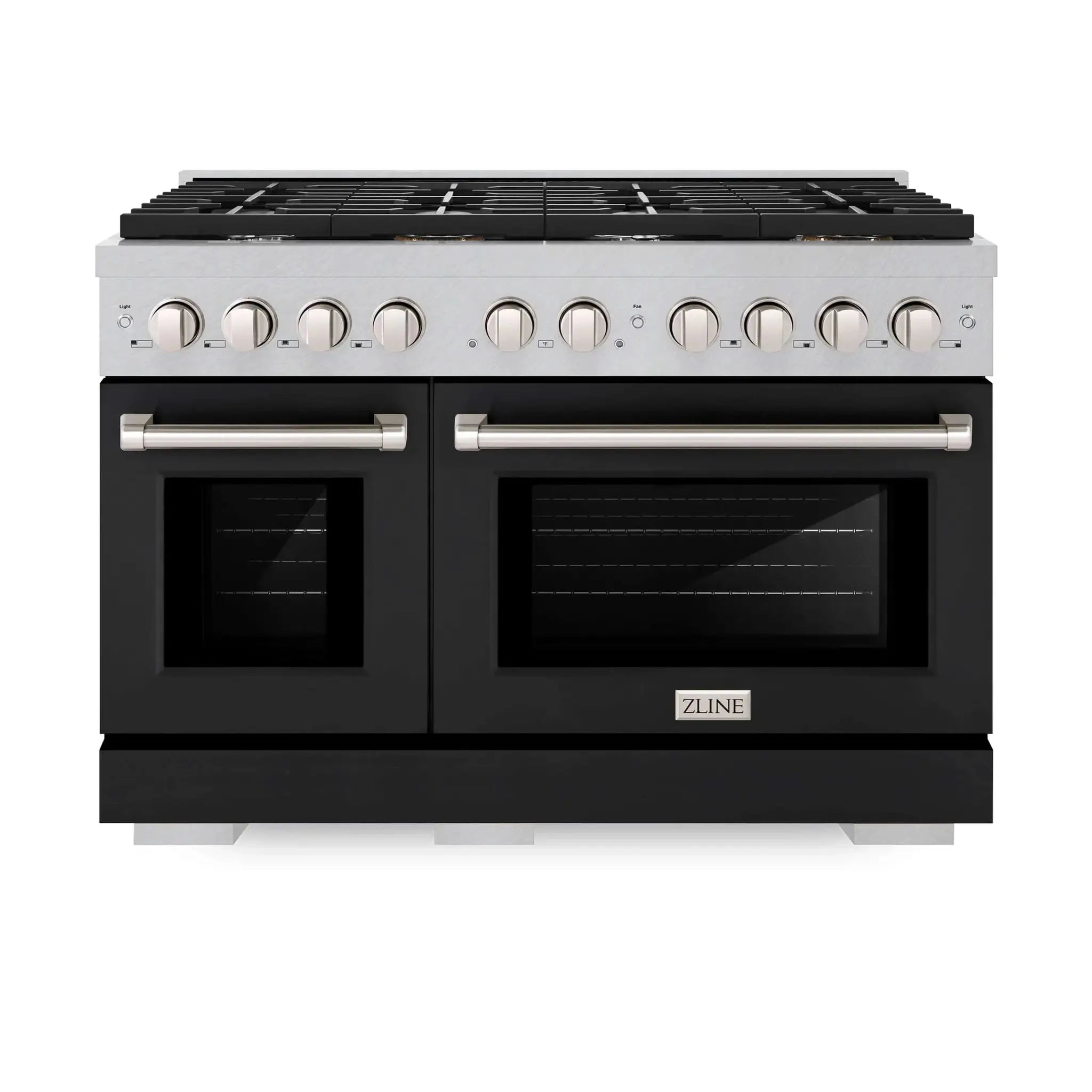 ZLINE 48"Paramount Dual Fuel Range DuraSnow® Black Matte SDRS-BLM-48 by Farmhouse Kitchen and Bath