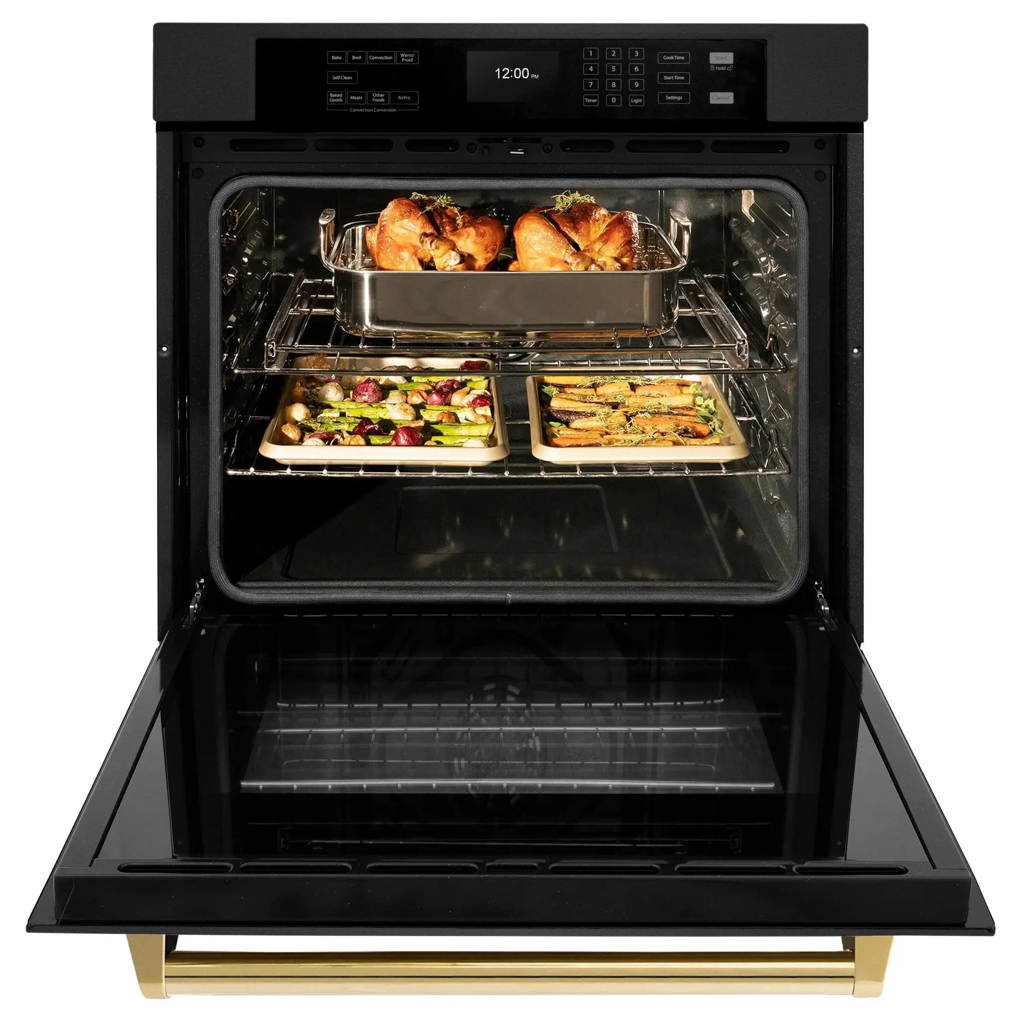 ZLINE 30 "Professional True Convection Single Wall Oven, Air Fry, Self Clean, Black Stainless Steel, Champagne Bronze WASBZ-30-CB by Farmhouse Kitchen and Bath