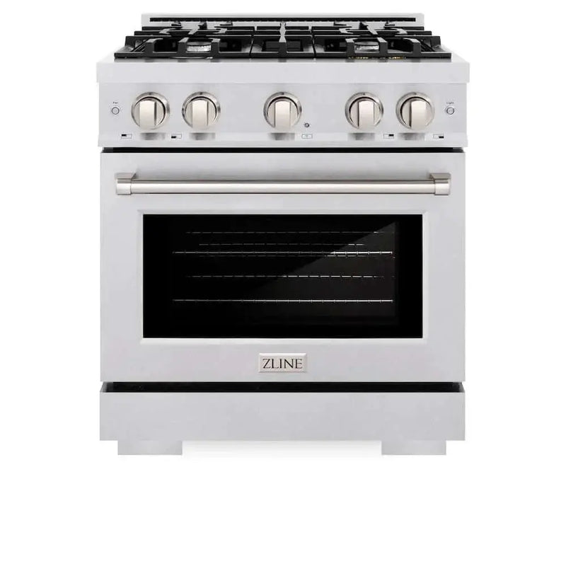 ZLINE 30" Select Dual Fuel Range Gas Cooktop Electric Convection Oven DuraSnow® Stainless Steel HDRS-30 by Farmhouse Kitchen and Bath