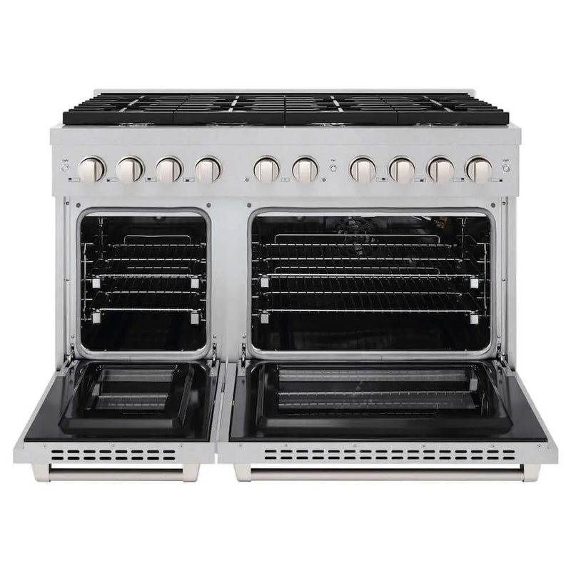 ZLINE 48"Gas Range, Convection Gas Oven , DuraSnow® Stainless Steel, SGRS-48 by Farmhouse Kitchen and Bath