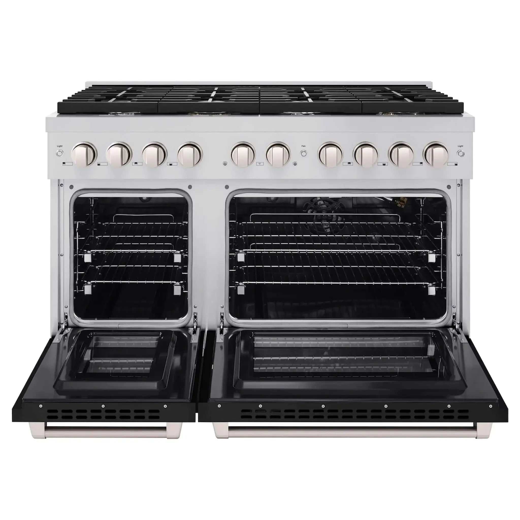 ZLINE 48"Paramount Dual Fuel Range Stainless Steel, Black Matte, SDR-BLM-48 by Farmhouse Kitchen and Bath