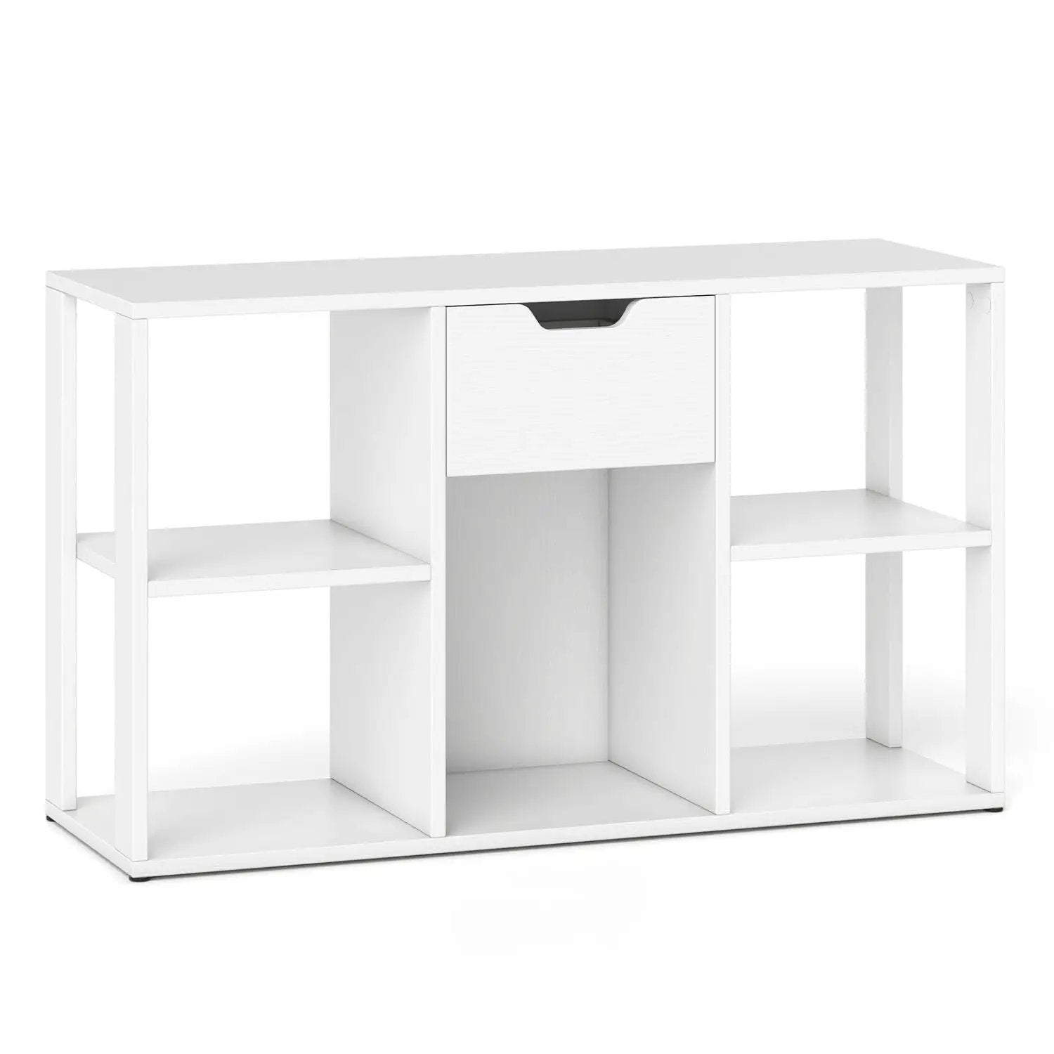 5-Cube Bookcase with Storage Drawer - Rustic Brown by DirectDeals