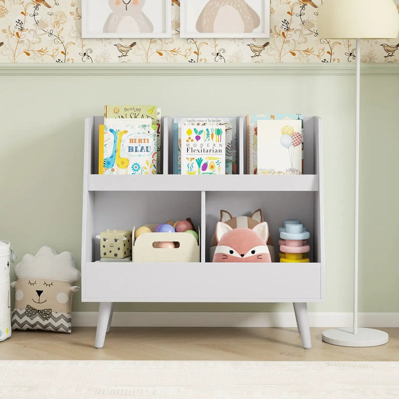 Kids Bookshelf and Toy Organizer 5-Cube Storage Unit by DirectDeals