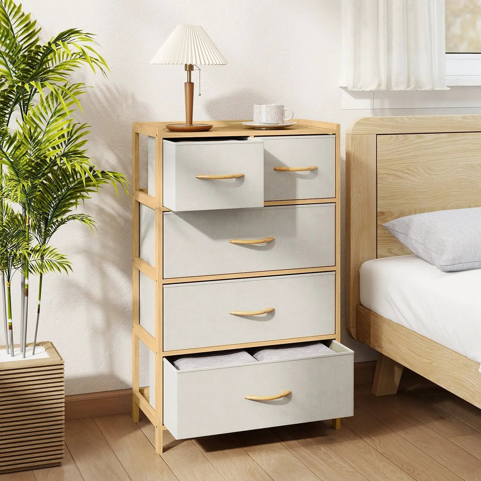 5-Drawer Dresser with Top Shelf for Bedroom-Natural by DirectDeals