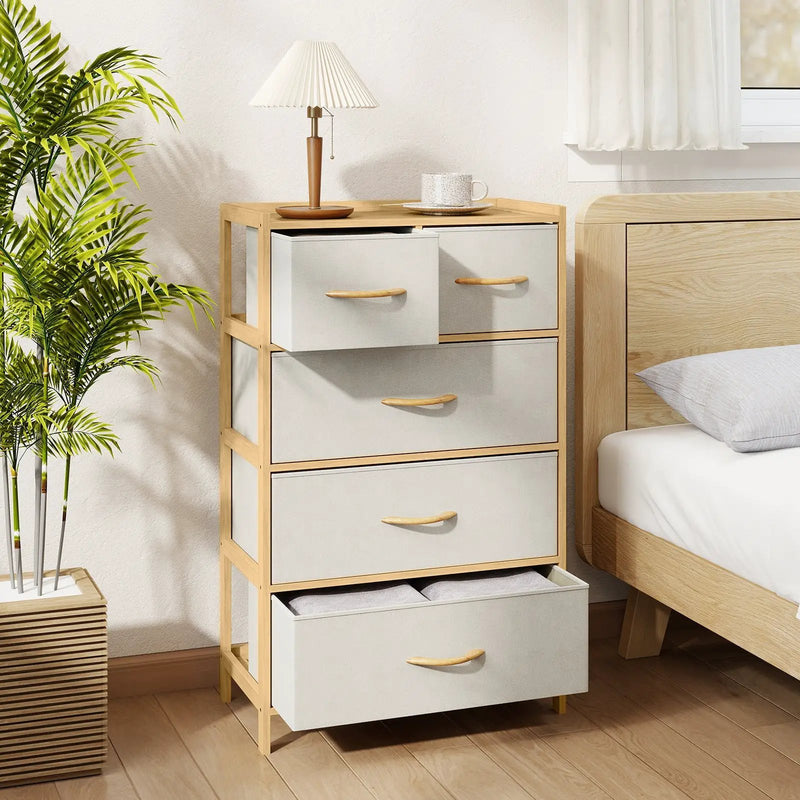 5-Drawer Dresser with Top Shelf for Bedroom-Natural by DirectDeals