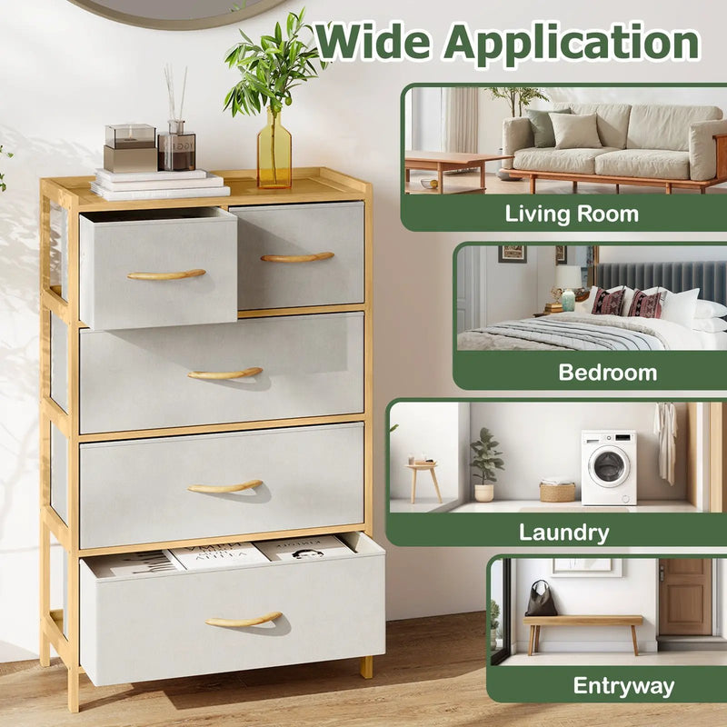 5-Drawer Dresser with Top Shelf for Bedroom-Natural by DirectDeals