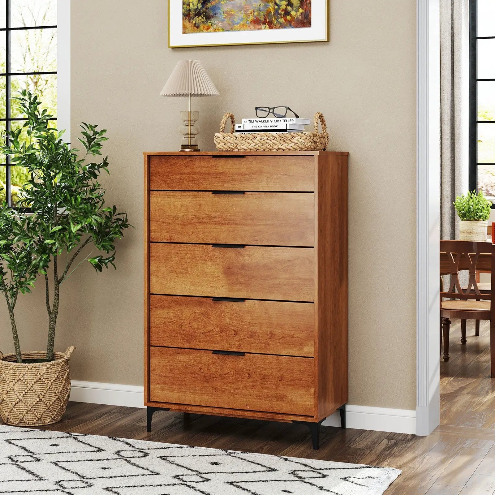 5-Drawer Dresser with Interlock System for Bedroom Living Room by DirectDeals