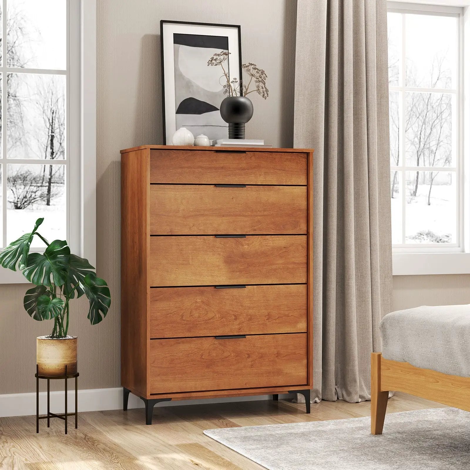 5-Drawer Dresser with Interlock System for Bedroom Living Room by DirectDeals