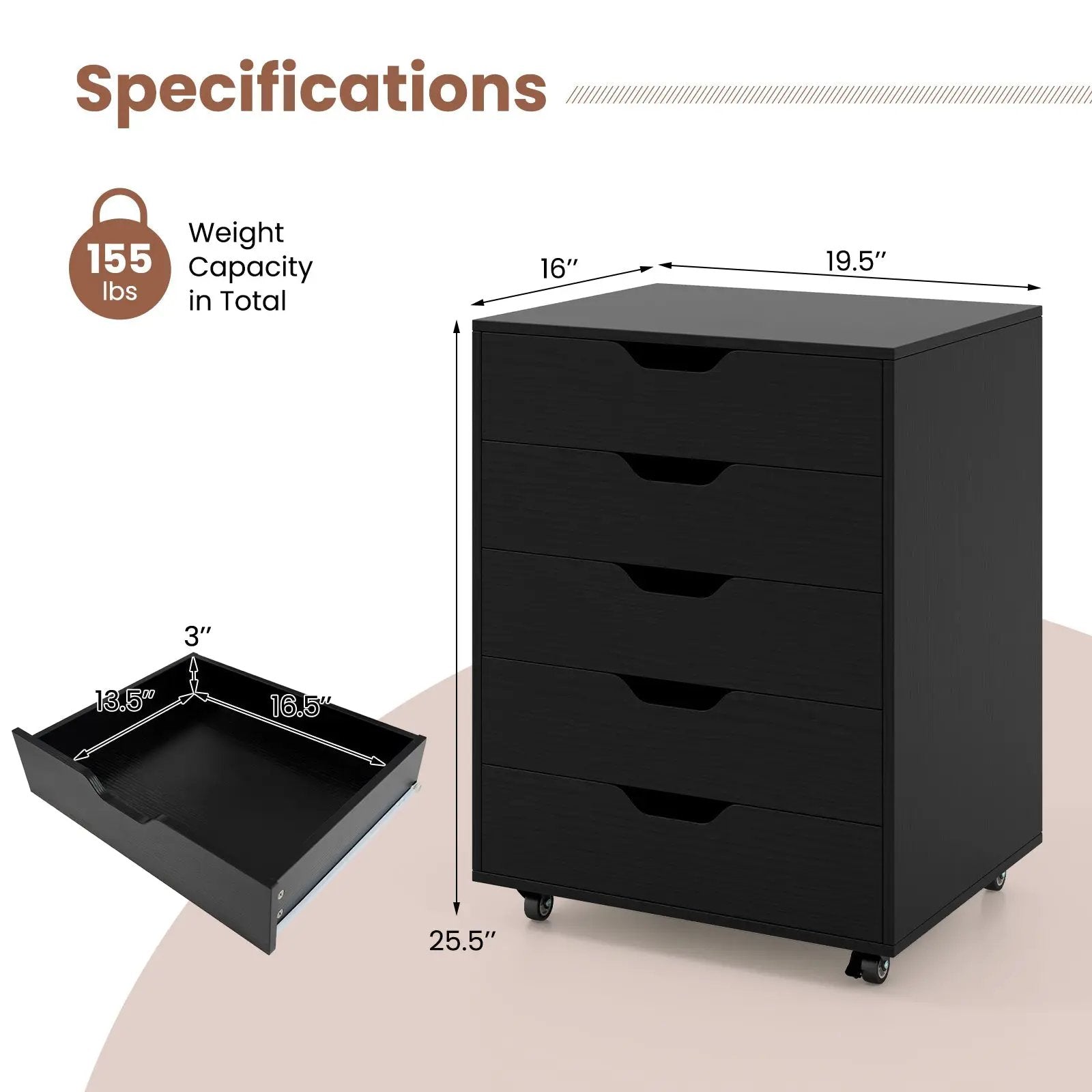 5 Drawer Mobile by DirectDeals