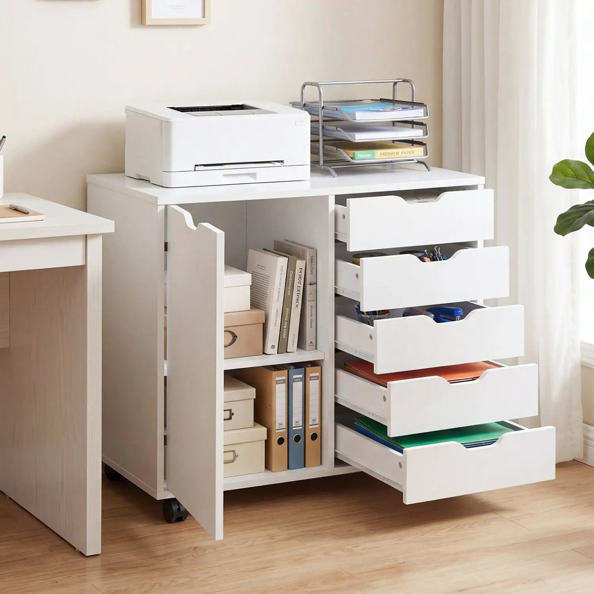 5-Drawer Mobile Storage Cabinet with Adjustable Shelf, photo 2 of 24
