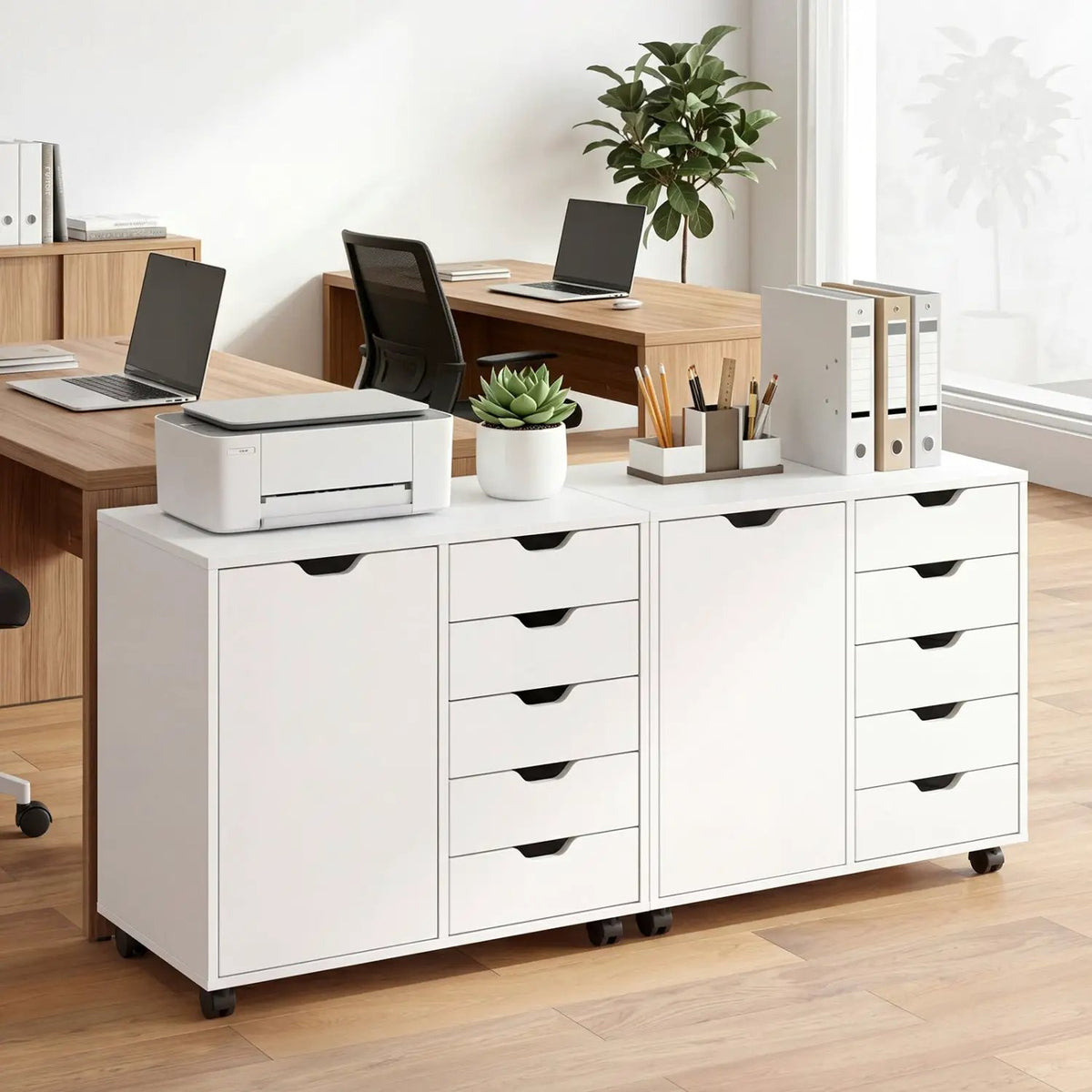5-Drawer Mobile Storage Cabinet with Adjustable Shelf