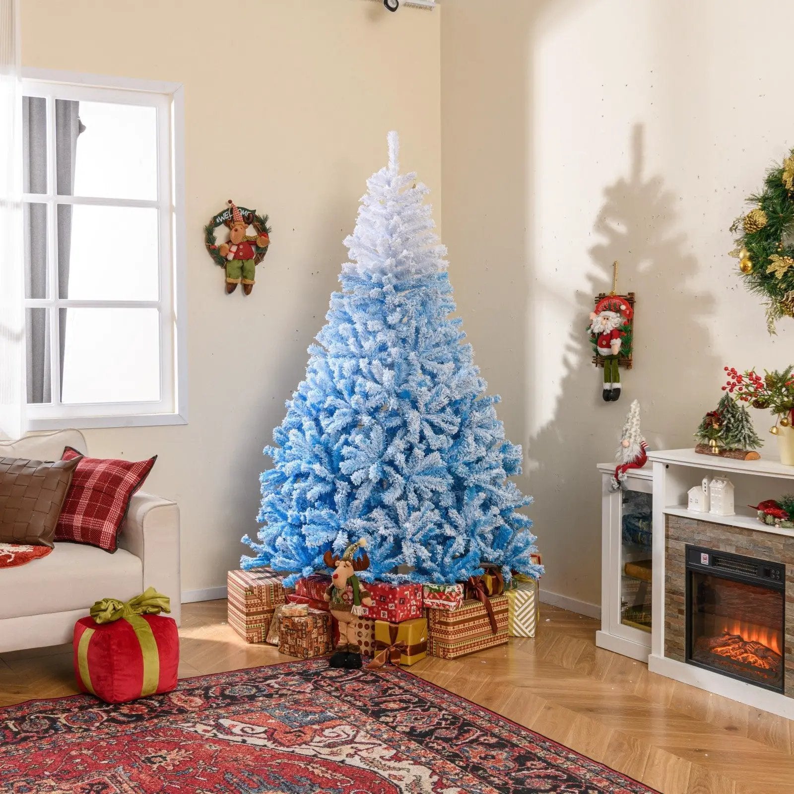 2025 New Artificial Christmas Tree with 456 Branch Tips and Folding Metal Stand by DirectDeals