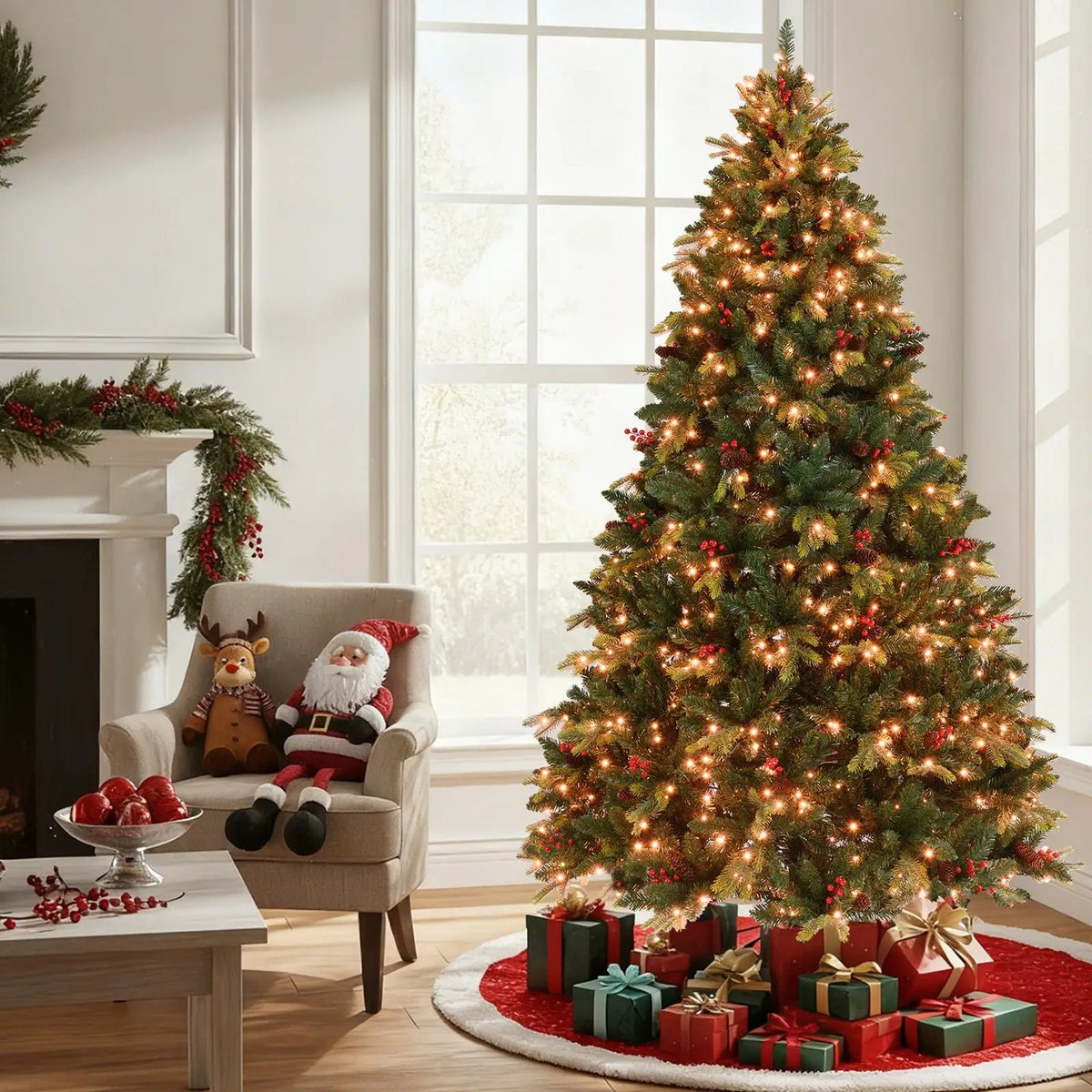 5/6/7/8 FT Artificial Christmas Tree with LED Lights and Remote APP Control, photo 2 of 32