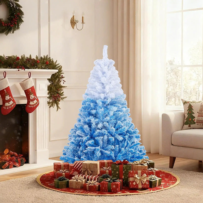 5/6/7/8 FT Artificial Christmas Tree with Warm White LED Lights and 8 Modes by DirectDeals