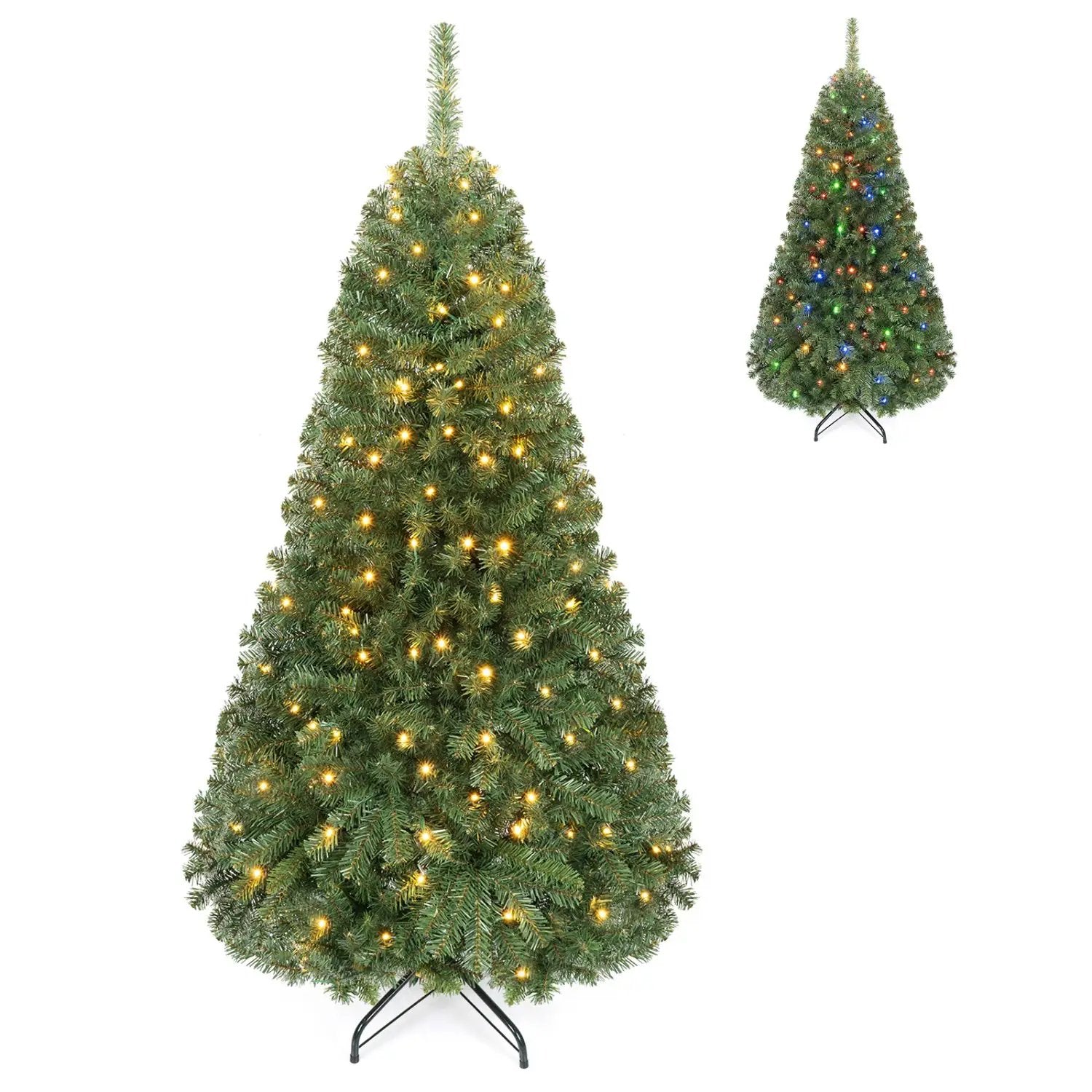 5 FT Pre-Lit Artificial Christmas Tree with Dual Color Lights by DirectDeals
