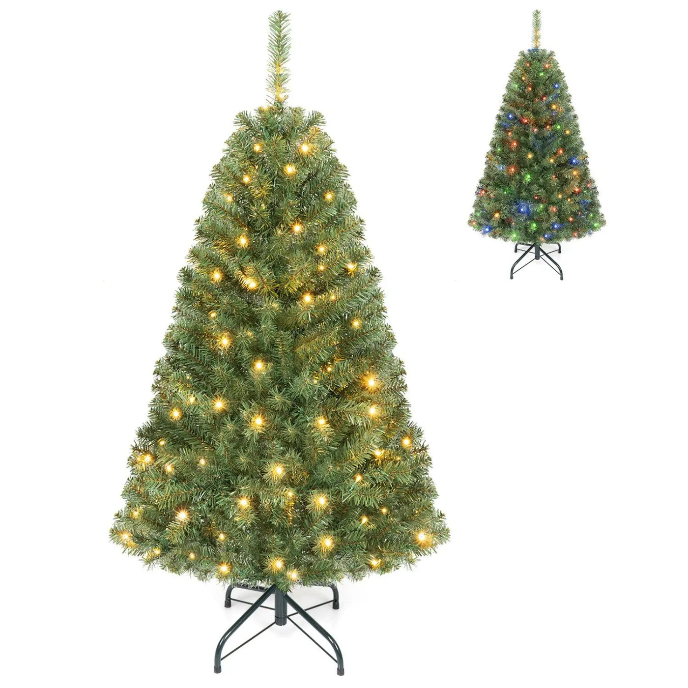 5 FT Pre-Lit Artificial Christmas Tree with Dual Color Lights by DirectDeals