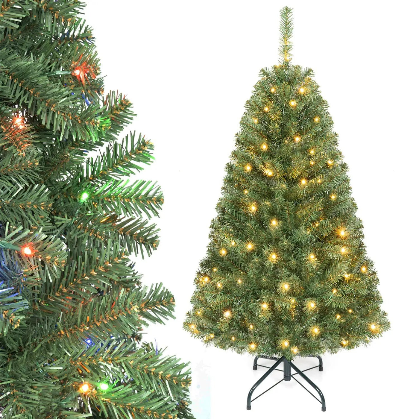 5 FT Pre-Lit Artificial Christmas Tree with Dual Color Lights by DirectDeals