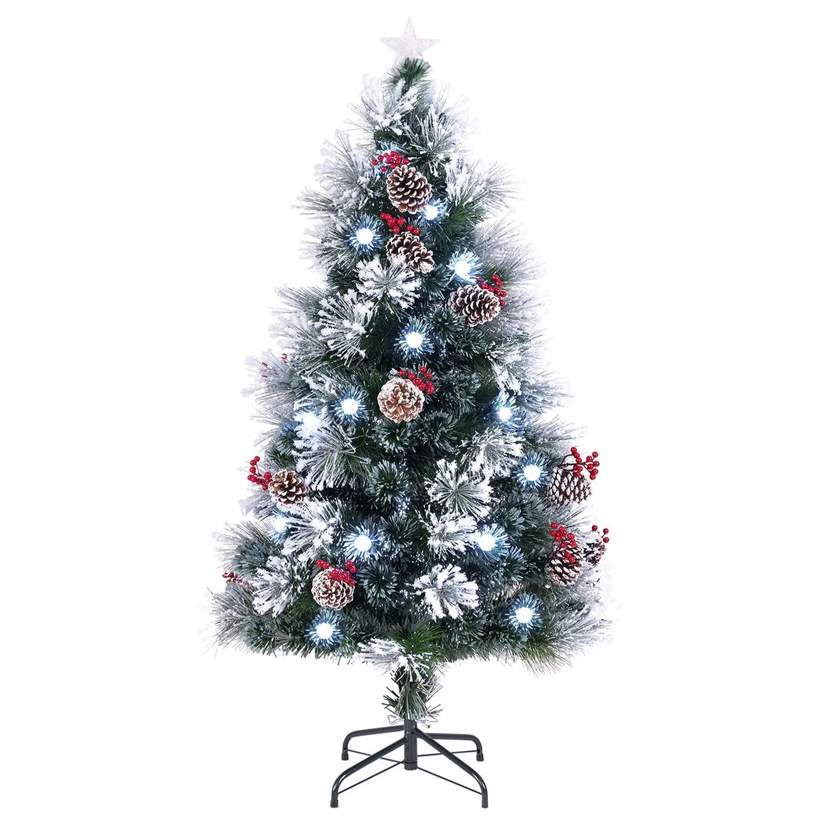 5 FT Flocked Christmas Tree with 8 Lighting Modes by DirectDeals
