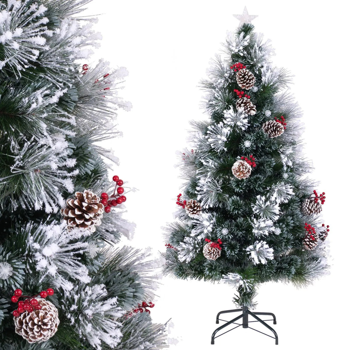 5 FT Flocked Christmas Tree with 8 Lighting Modes, photo 7 of 16