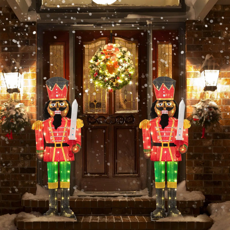 5 FT Lighted Christmas Nutcracker with Glitter Sword for Outdoor by DirectDeals