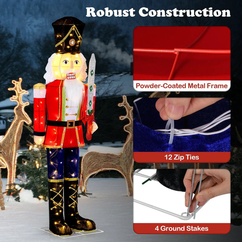5 FT Christmas Nutcracker Outdoor Christmas Decoration with Glitter Sword by DirectDeals
