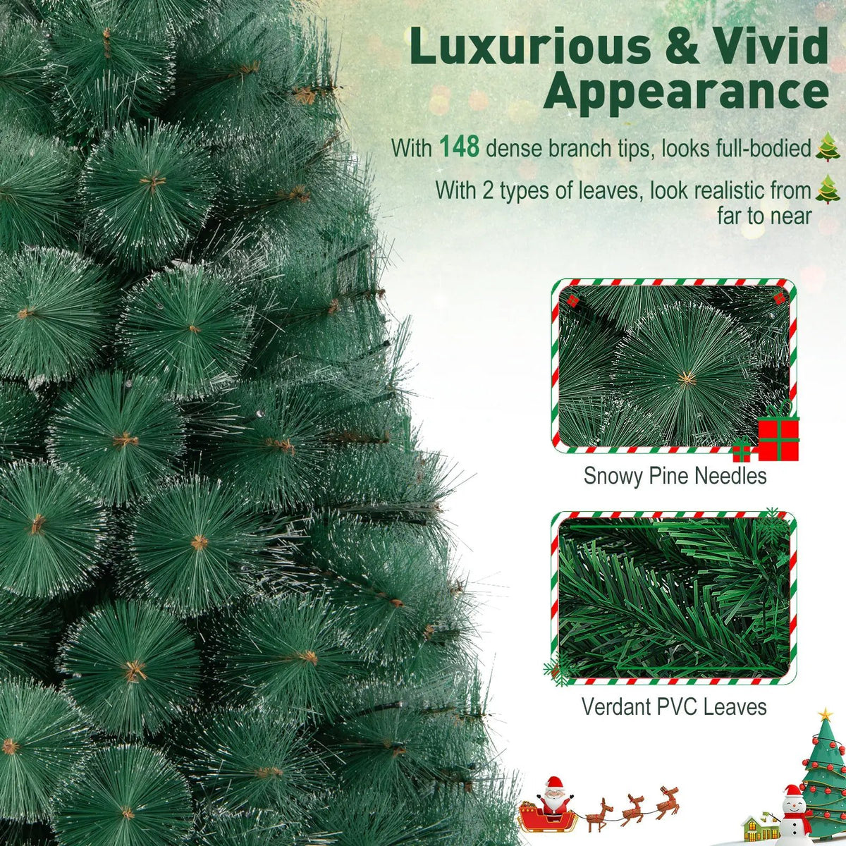 5/6/7 FT Pre-Lit Fiber Optic Christmas Tree with 148/185/226 Multi-Color LED Lights and Top Star Light, photo 11 of 24