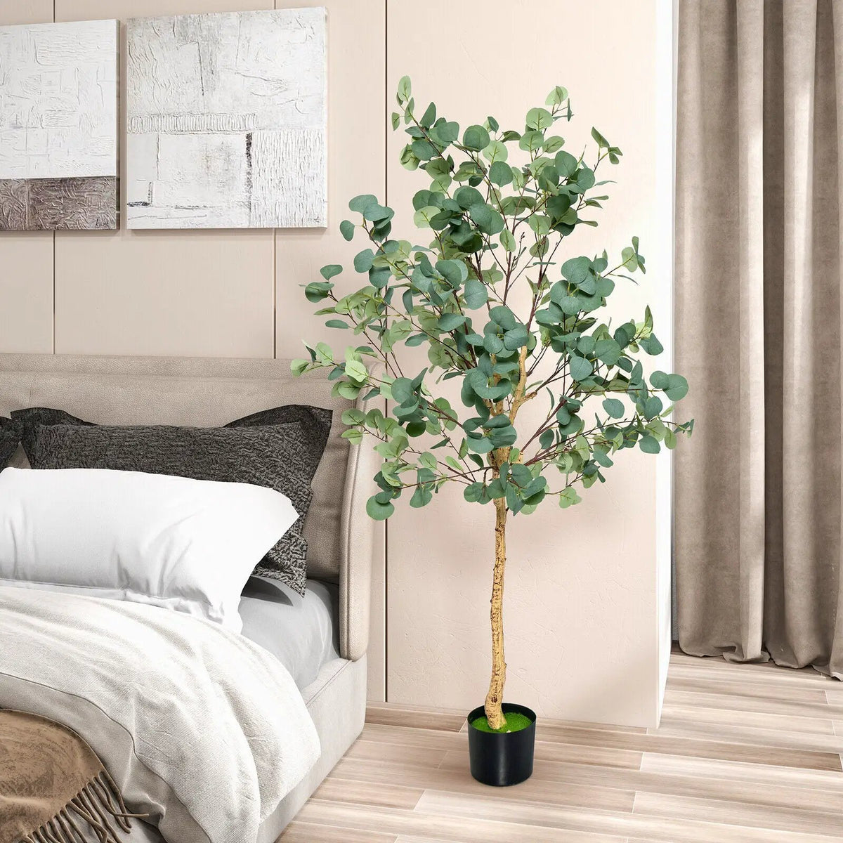 5.5 Feet Artificial Eucalyptus Tree with 517 Silver Dollar Leaves, photo 5 of 9