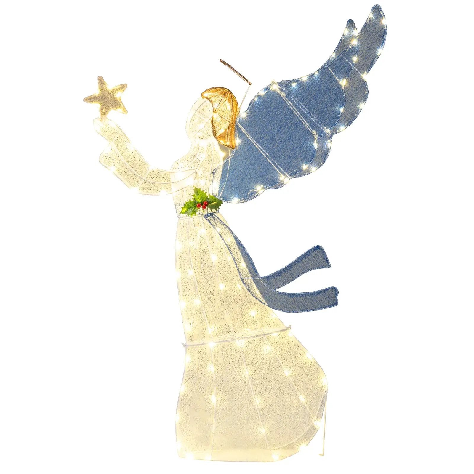 5 Feet Lighted Angel Christmas Decoration with Wings and Warm LED Lights by DirectDeals