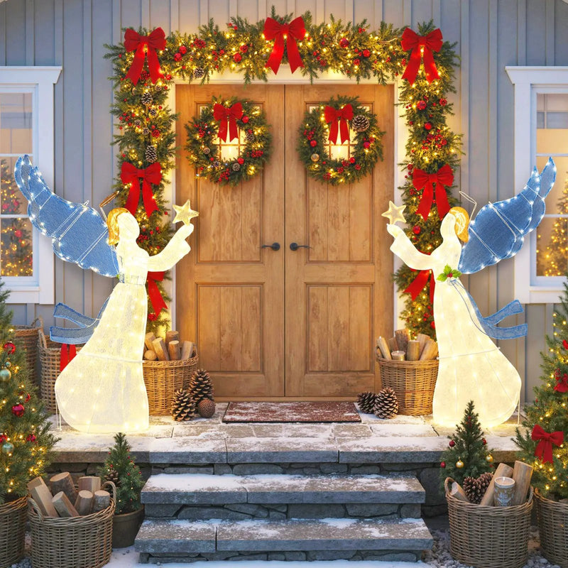 5 Feet Lighted Angel Christmas Decoration with Wings and Warm LED Lights by DirectDeals