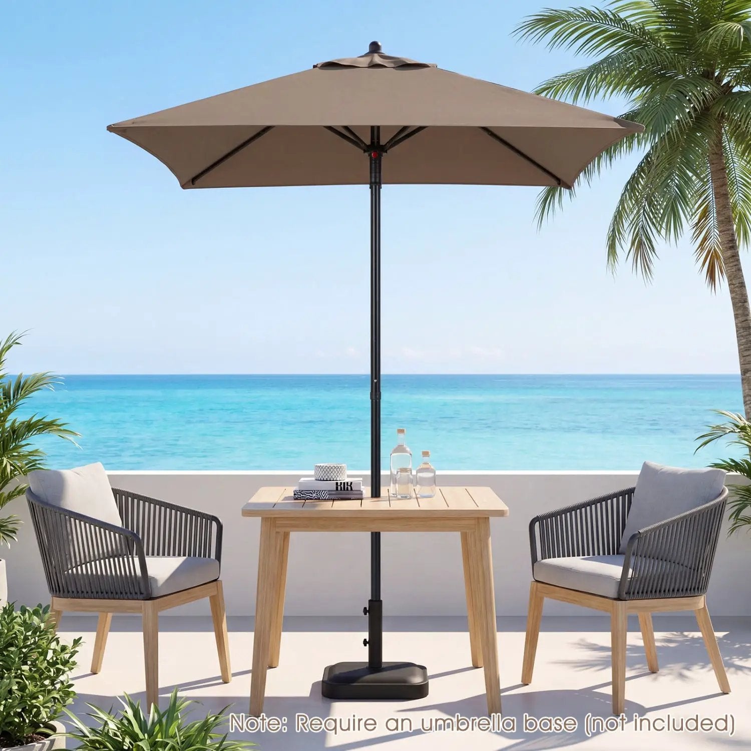 5 Foot Square Patio Market Umbrella with 4 Ribs by DirectDeals