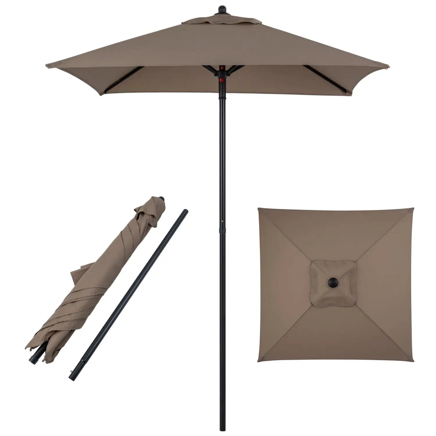 5 Foot Square Patio Market Umbrella with 4 Ribs by DirectDeals