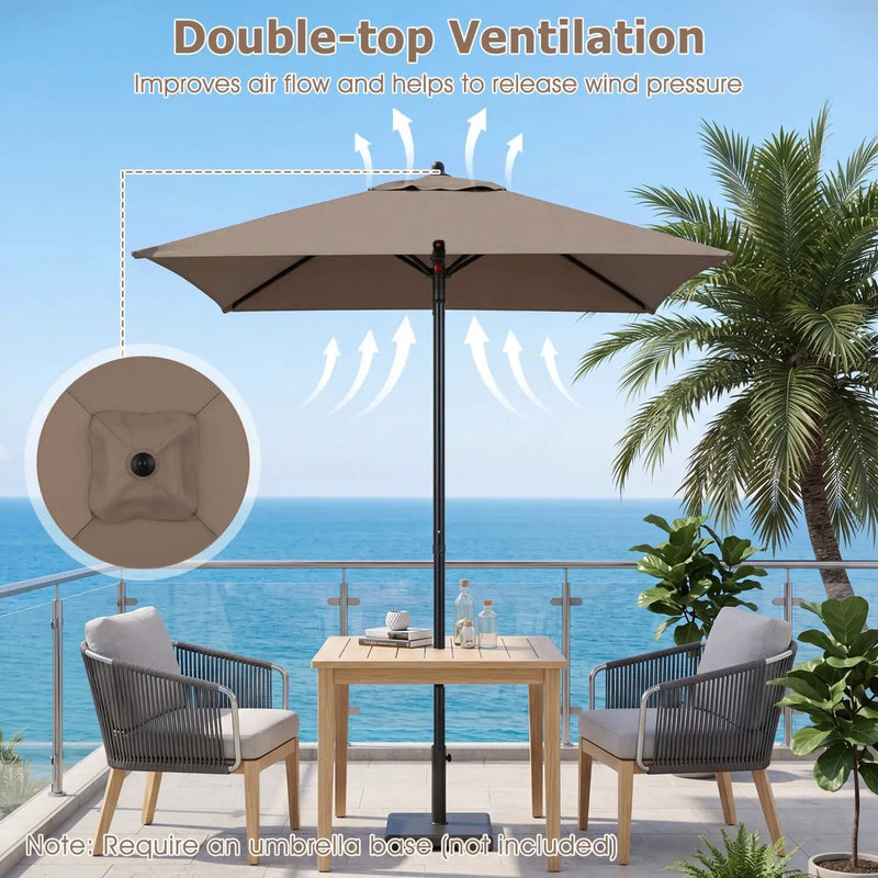 5 Foot Square Patio Market Umbrella with 4 Ribs by DirectDeals