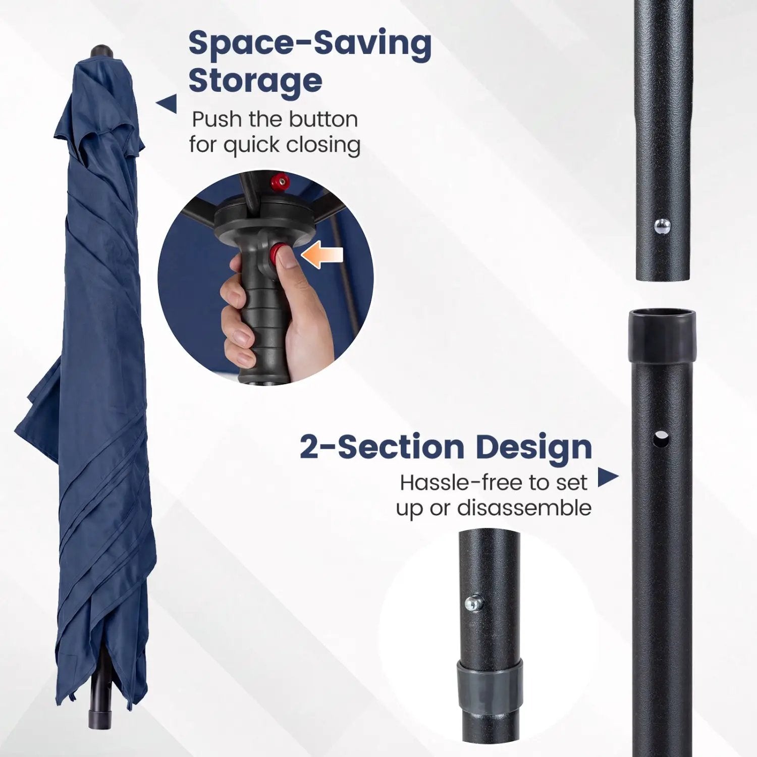 5 Foot Square Patio Market Umbrella with 4 Ribs by DirectDeals