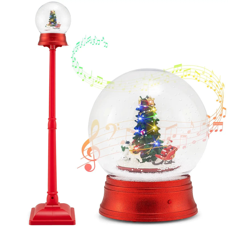 5 Ft Musical Christmas Street Lamp with 8 Tunes and Blowing Snow-Red by DirectDeals