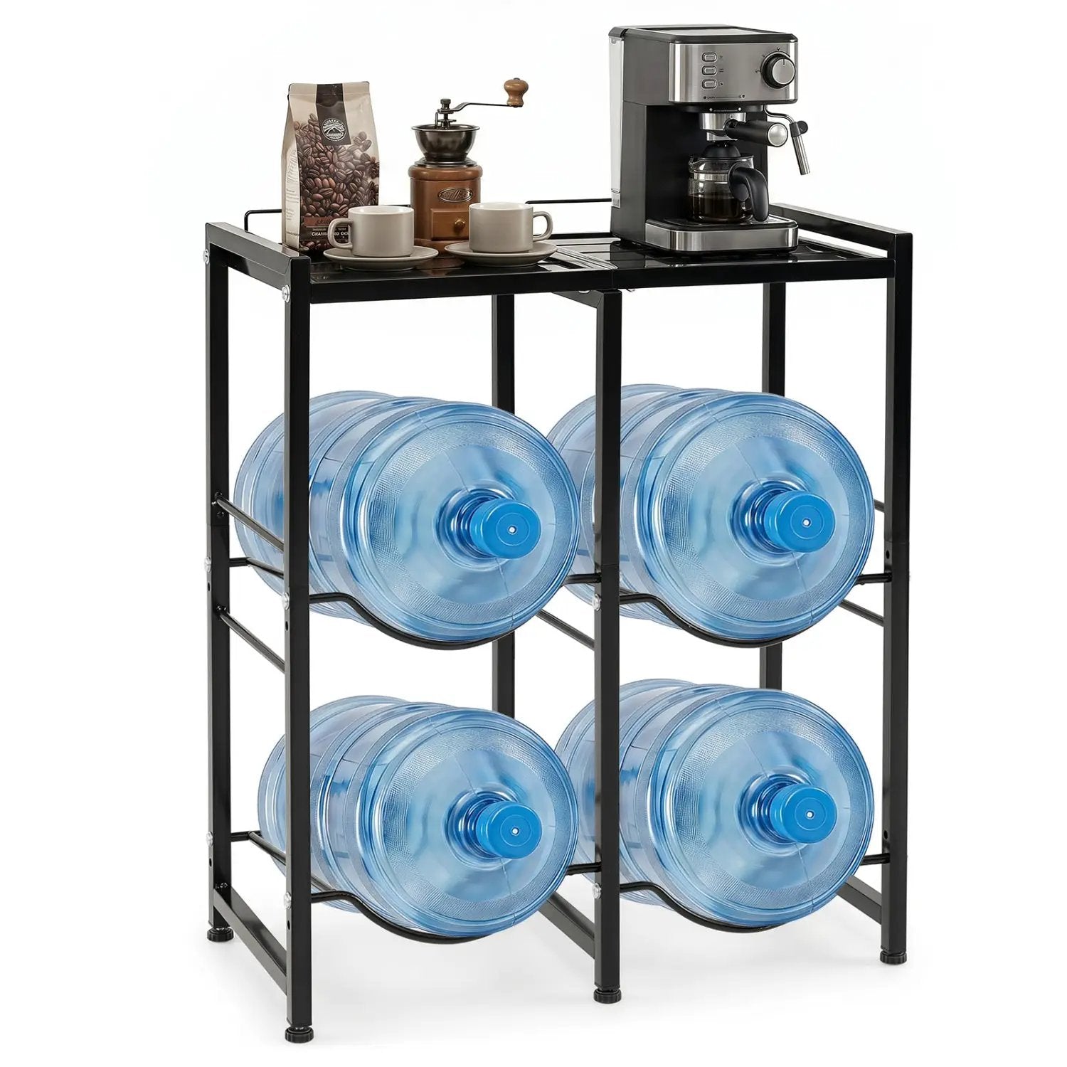 5 Gallon Water Jug Holder for 4 Bottles with Storage Shelf by DirectDeals