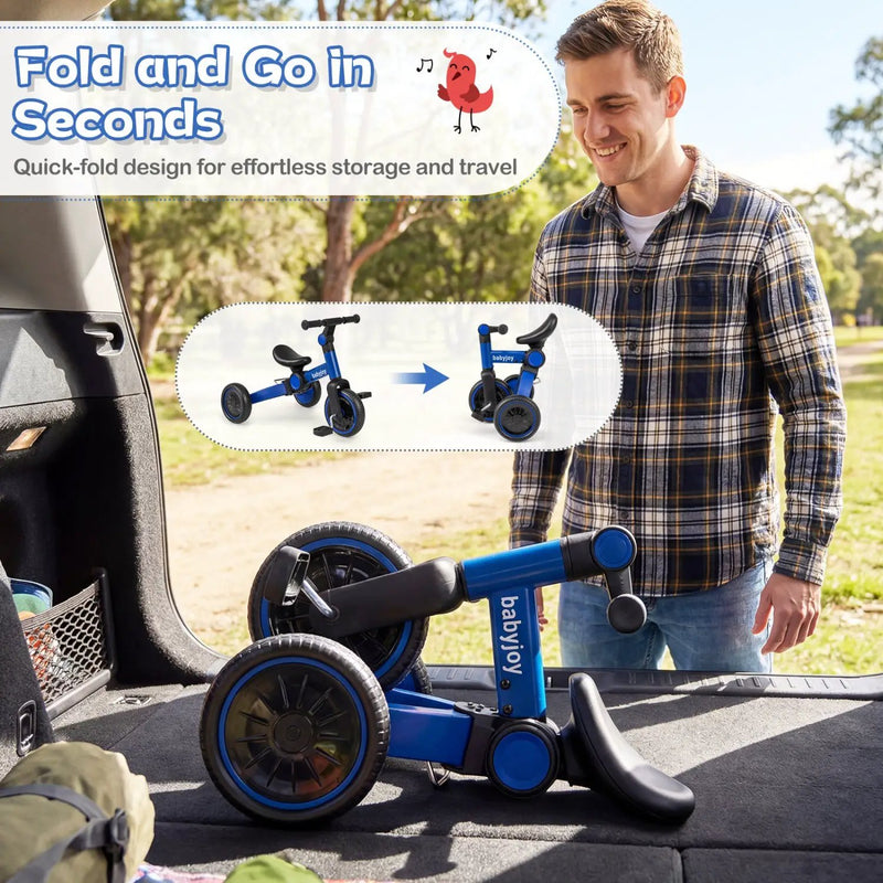 5-In-1 Toddler Bike Kids Balance Bike with Removable Pedals by DirectDeals