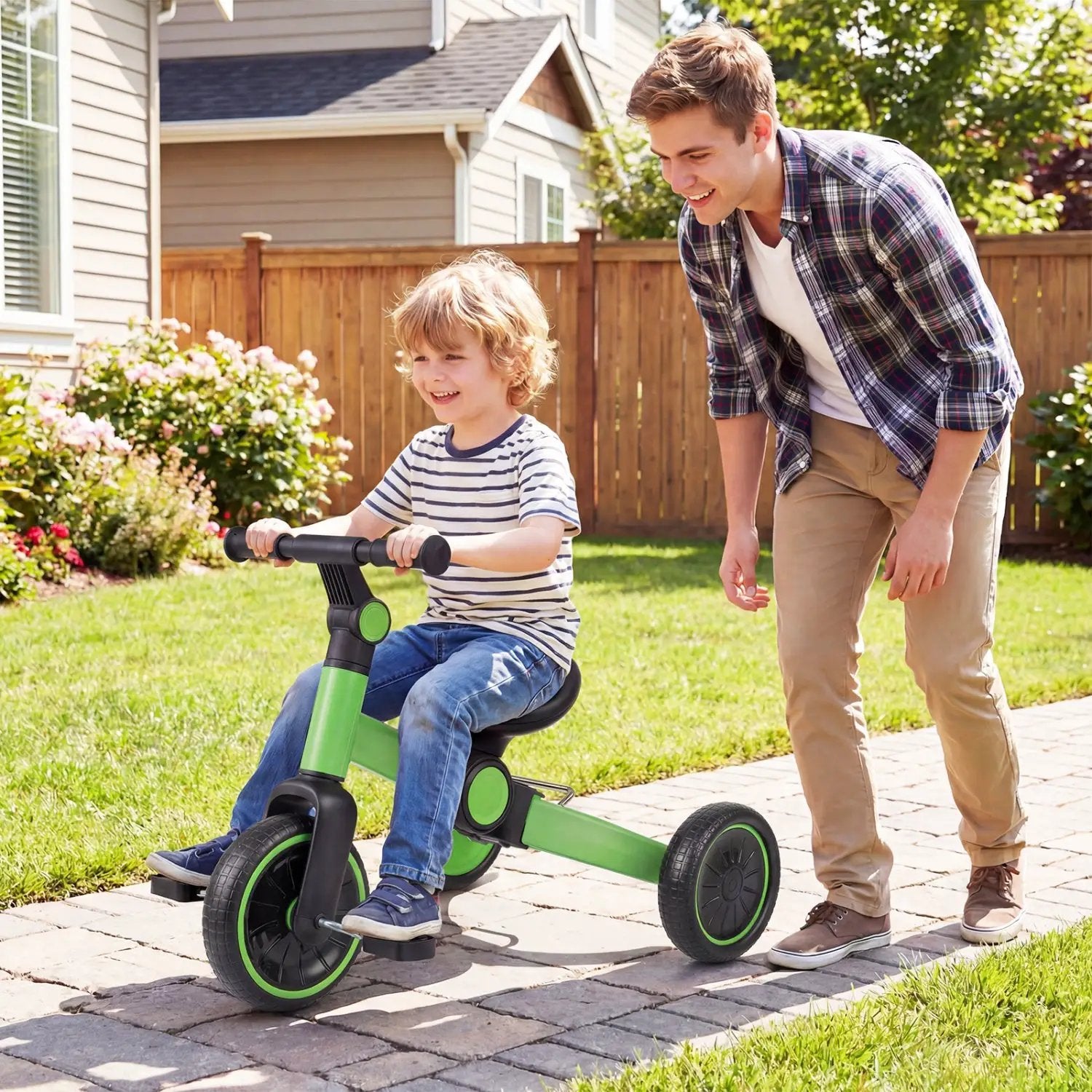 5-In-1 Toddler Bike Kids Balance Bike with Removable Pedals by DirectDeals