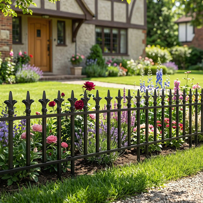 Decorative Metal Garden Fence 5-Pack or 10-Pack No-Dig by DirectDeals