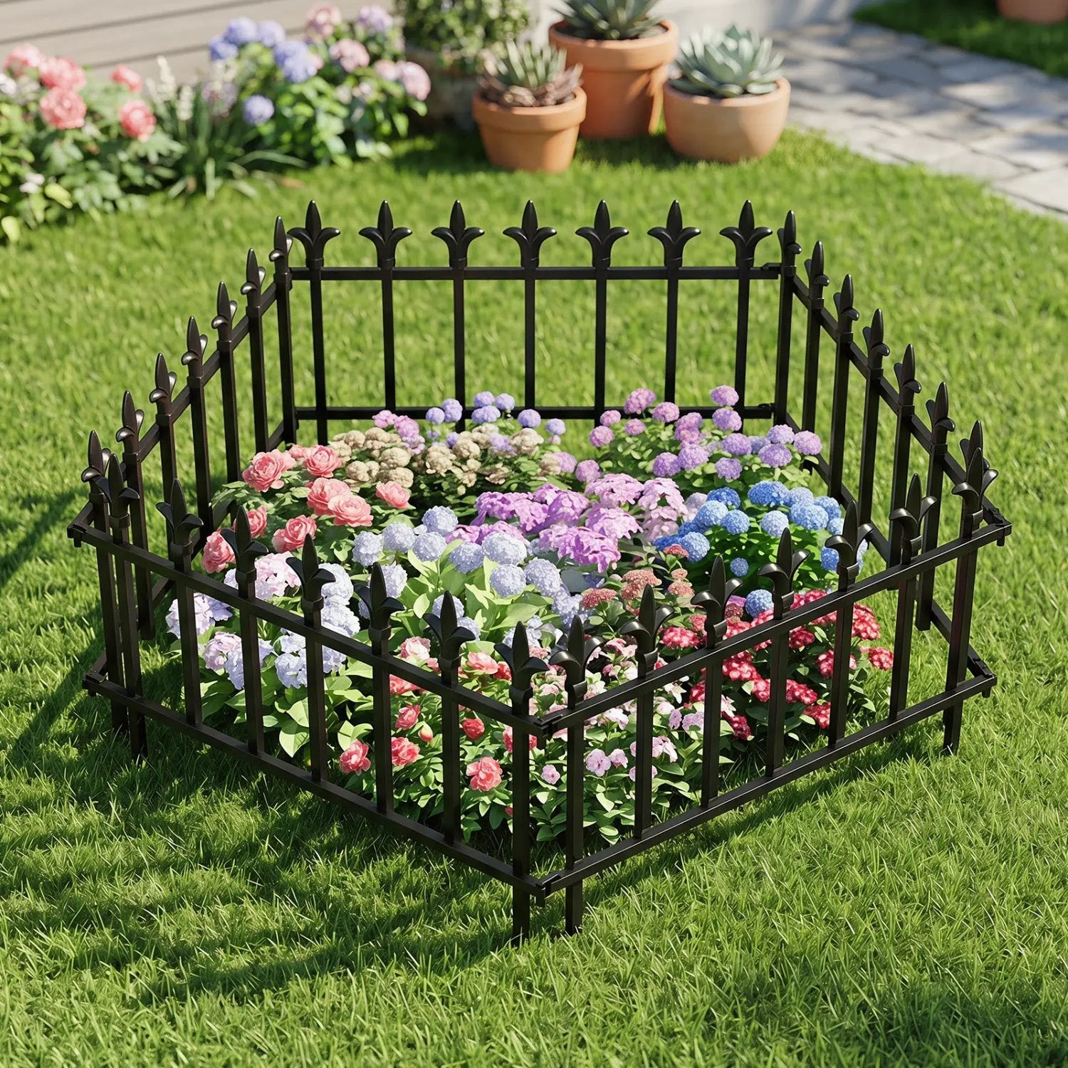 Decorative Metal Garden Fence 5-Pack or 10-Pack No-Dig by DirectDeals