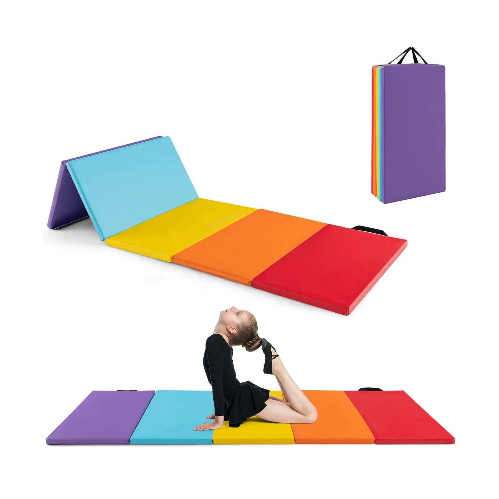 5-Panel Folding Gymnastics Mat for Kids and Adults by DirectDeals