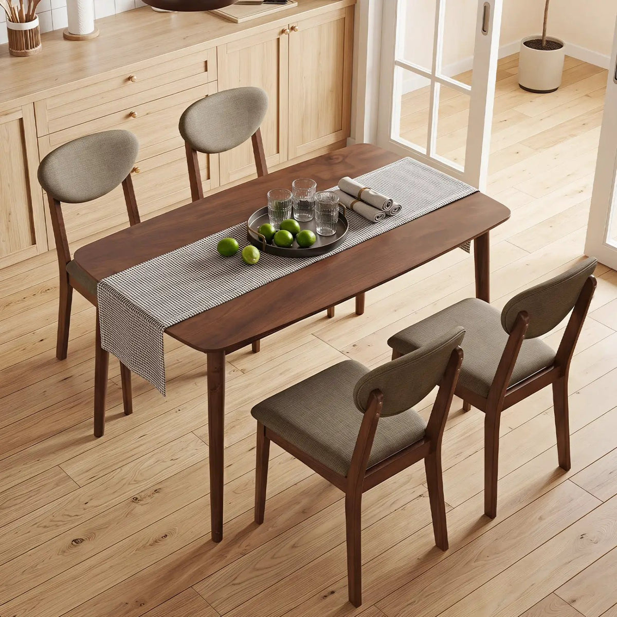 5-Piece Dining Set with Rectangular Table & 4 Fabric Chairs, photo 9 of 16