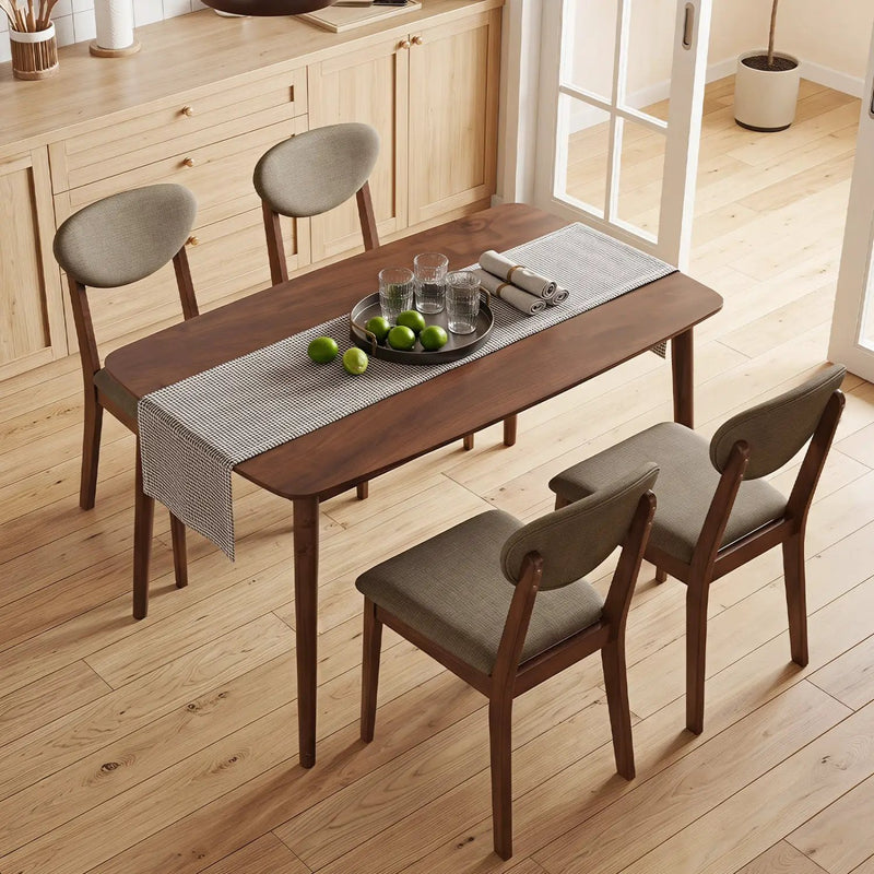 5-Piece Dining Set with Rectangular Table & 4 Fabric Chairs by DirectDeals
