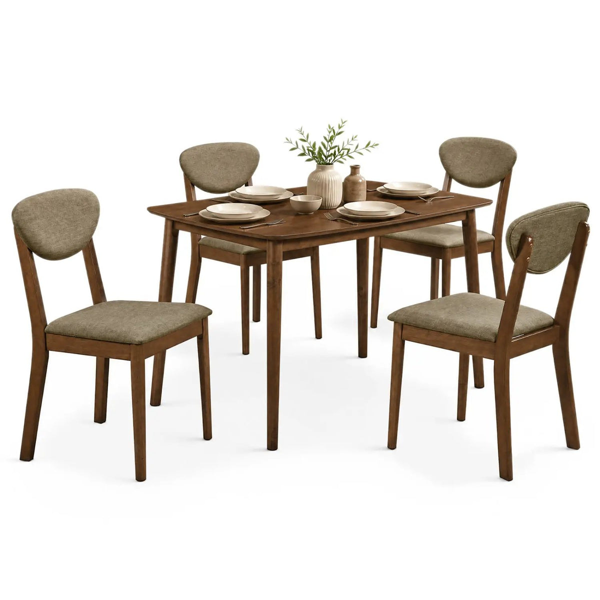 5-Piece Dining Set with Rectangular Table & 4 Fabric Chairs, photo 12 of 16