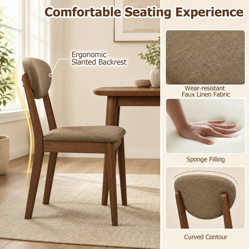 5-Piece Dining Set with Rectangular Table & 4 Fabric Chairs by DirectDeals