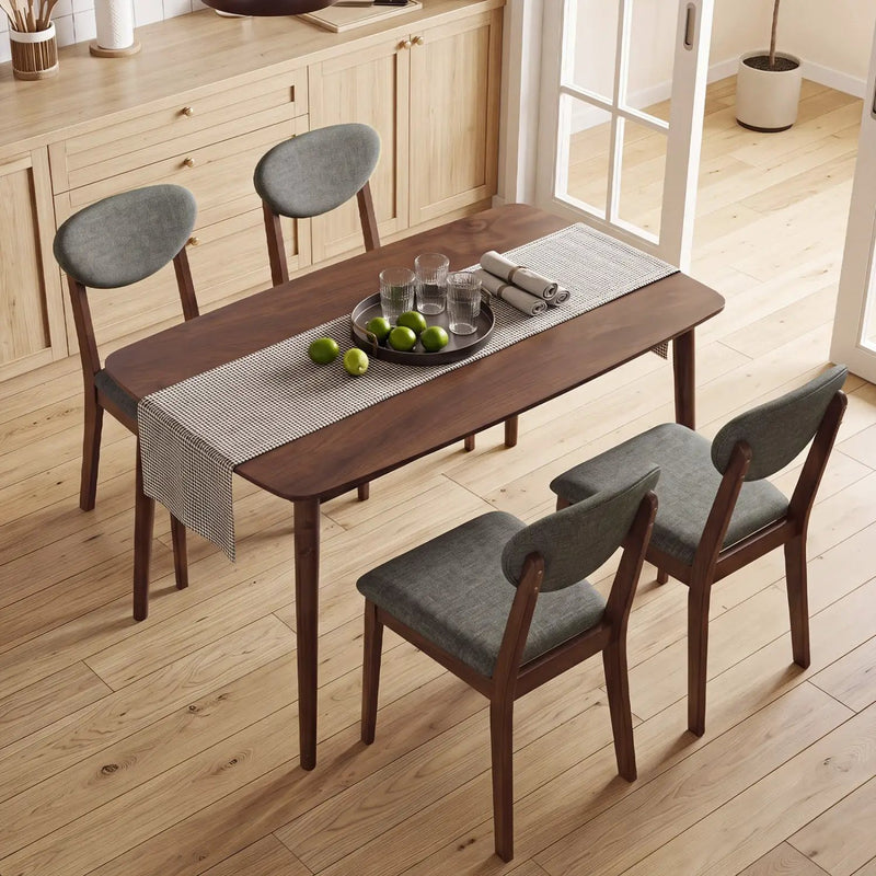 5-Piece Dining Set with Rectangular Table & 4 Fabric Chairs by DirectDeals