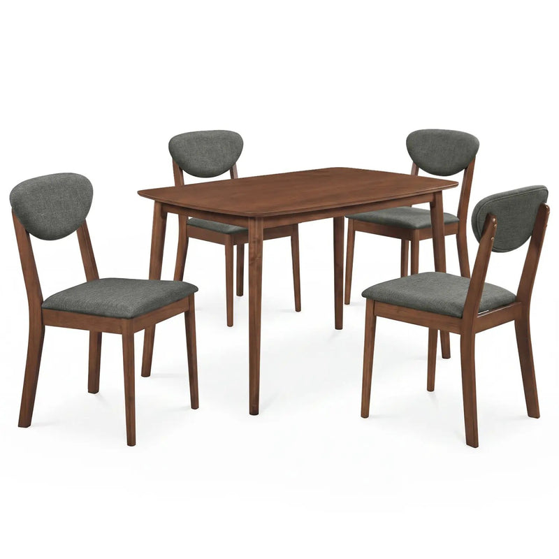 5-Piece Dining Set with Rectangular Table & 4 Fabric Chairs by DirectDeals